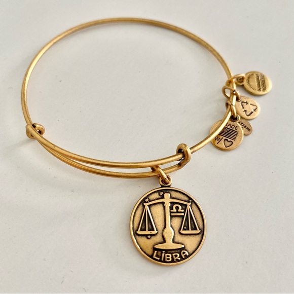 Alex and Ani Gold Libra Zodiac Charm Bangle - Picture 1 of 6